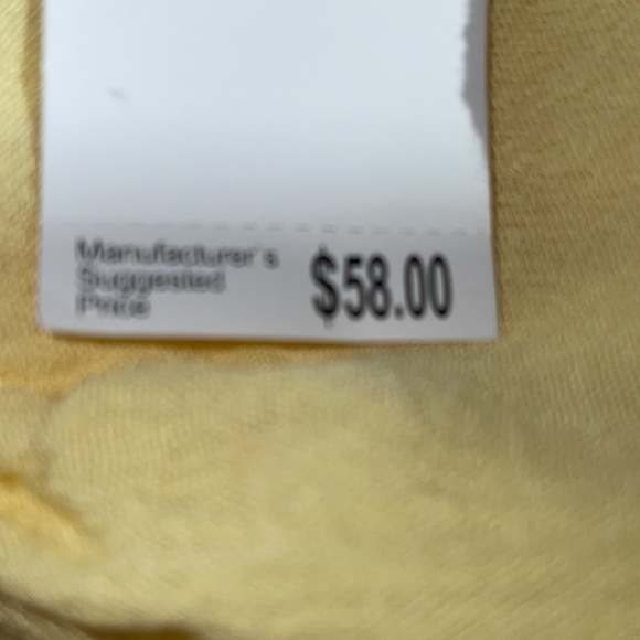 Philosophy yellow, long sleeve & lace embellish top elastic neck & cuff SZ L NWT - Picture 6 of 6